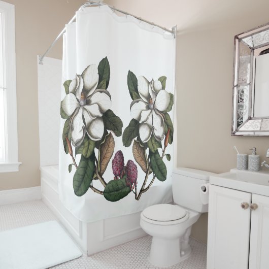 Vintag Magnolia Blume Blüten Duschvorhang (Beispiel)