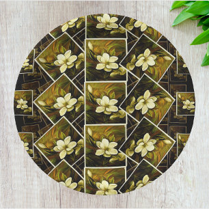 Vintag Magnolia Botanische Gerahmte Malerei Mashup Pappteller