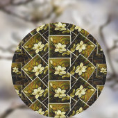 Vintag Magnolia Botanische Gerahmte Malerei Mashup Pappteller