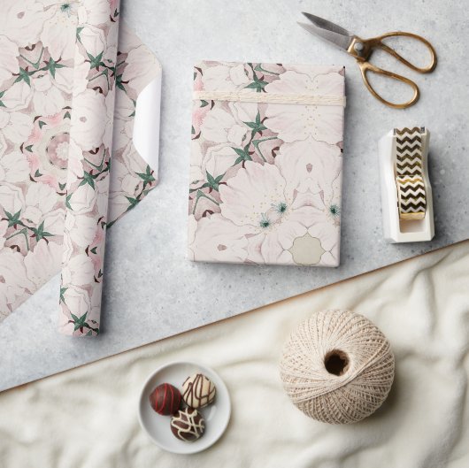 Vintag Magnolia Floral Ephemera Muster Geschenkpapier (Kunsthandwerk)