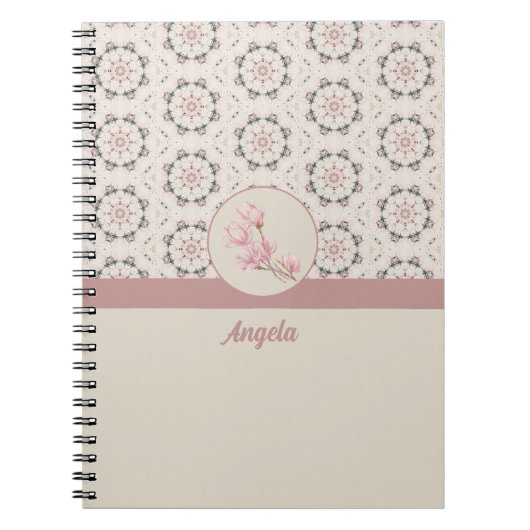 Vintag Magnolia Floral Ephemera Muster Notizblock (Vorderseite)