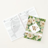 Vintag Magnolia Floral Monogram Family Rezept Notizblock (Innenseite)