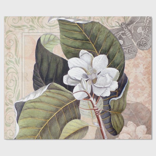 Vintag Magnolia Geschenkpapier (Flach)