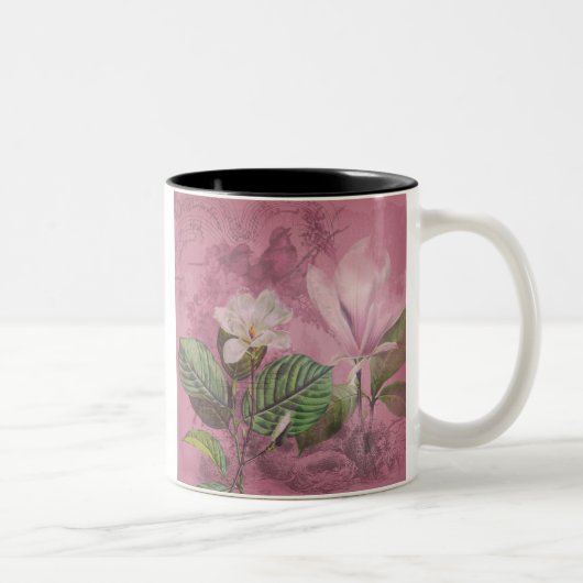 Vintag Magnolia Song Bekleidung und Geschenke Zweifarbige Tasse (Rechts)