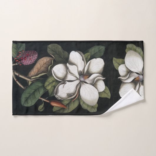 Vintag Magnolische Blume Blüten Badetuch Set (Handtuch)