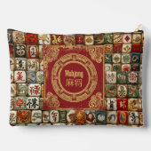 Vintag Mahjong Designs Zubehörtasche (Rückseite)