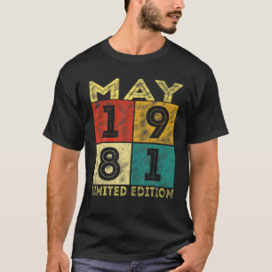 Vintag Mai 1981 Retro 40. Geburtstag 40 Jahre alt T-Shirt