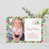 Vintag Mail Holiday Foto Cards Feiertagskarte (Stehend Vorderseite)