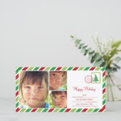 Vintag Mail-Urlaubskarte Feiertagskarte (Stehend Vorderseite)