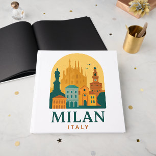 Vintag Mailand Italien Gästebuch   Retro Duomo