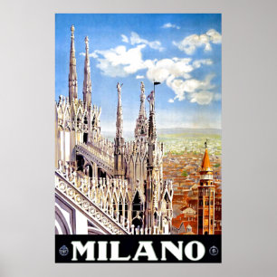 Vintag Mailand Italien Reisen Einzigartige Werbung Poster