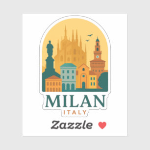 Vintag Mailand Italien Reisen   Retro Duomo Aufkleber
