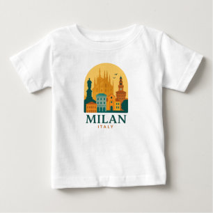 Vintag Mailand Italien Reisen Retro Duomo Baby T-shirt