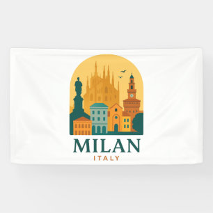 Vintag Mailand Italien Reisen   Retro Duomo Banner