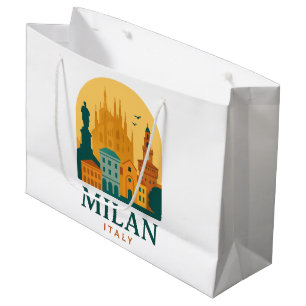 Vintag Mailand Italien Reisen   Retro Duomo Große Geschenktüte