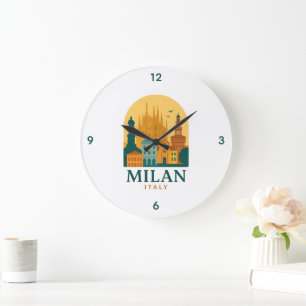 Vintag Mailand Italien Reisen Retro Duomo Große Wanduhr