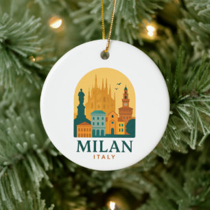 Vintag Mailand Italien Reisen Retro Duomo Keramik Ornament