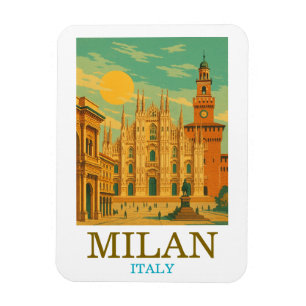 Vintag Mailand Italien Reisen Retro Print Magnet