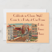 Vintag Main Street Buffalo Party Einladungen (Rückseite)