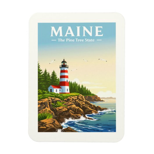 Vintag Maine Magnet (Vertikal)