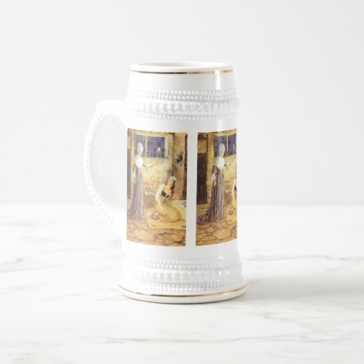 Vintag Mairy Tale Aschenputtel mit Fairy Godmutter Bierglas (Vorderseite Links)