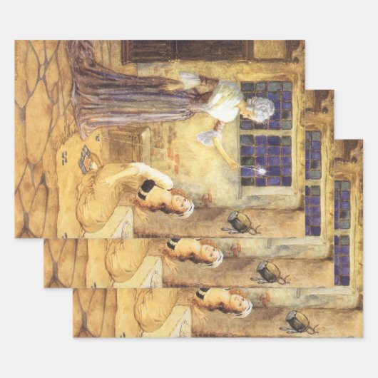 Vintag Mairy Tale Aschenputtel mit Fairy Godmutter Geschenkpapier Set (Set)
