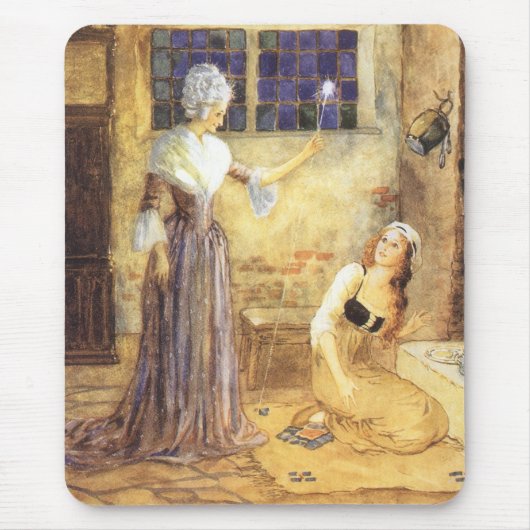 Vintag Mairy Tale Aschenputtel mit Fairy Godmutter Mousepad (Vorne)