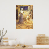 Vintag Mairy Tale Aschenputtel mit Fairy Godmutter Poster (Küche)