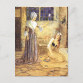 Vintag Mairy Tale Aschenputtel mit Fairy Godmutter Postkarte (Vorderseite)