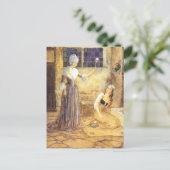 Vintag Mairy Tale Aschenputtel mit Fairy Godmutter Postkarte (Stehend Vorderseite)