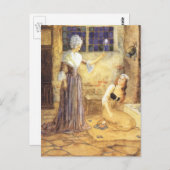 Vintag Mairy Tale Aschenputtel mit Fairy Godmutter Postkarte (Vorne/Hinten)