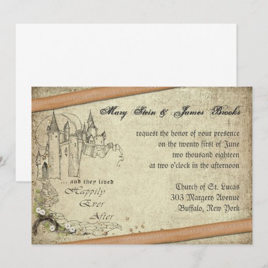 Vintag Mairy Tale Einladung (Vorne/Hinten)