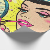 Vintag Makeup Girls Comic Geschenkpapier (Ecke)