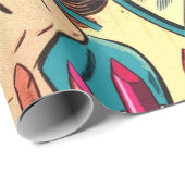 Vintag Makeup Girls Comic Geschenkpapier (Rolleneckpunkt)