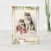 Vintag Malamute Weihnachten (Vorderseite)