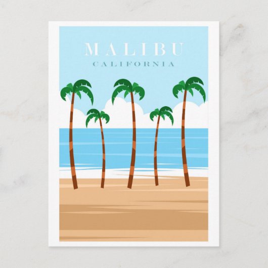 Vintag Malibu California Beach Travel Postkarte (Vorderseite)