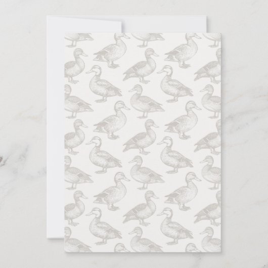 Vintag Mallard Duck Baby Duck Einladung (Rückseite)