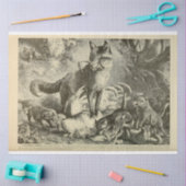 Vintag Mama Fox Ephemera Decoupage Seidenpapier (Basteln)