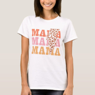 Vintag Mama Leopard Muster T-Shirt