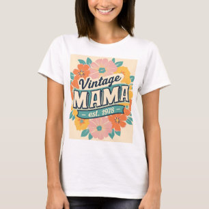 Vintag Mama Retro Ästhetischer T - Shirt - Klassis