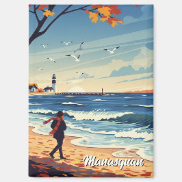 Vintag Manasquan New Jersey Travel Magnet
