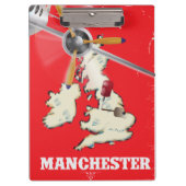 Vintag Manchester Travel Poster Klemmbrett (Vorderseite)