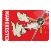 Vintag Manchester Travel Poster Magnet (Horizontal)