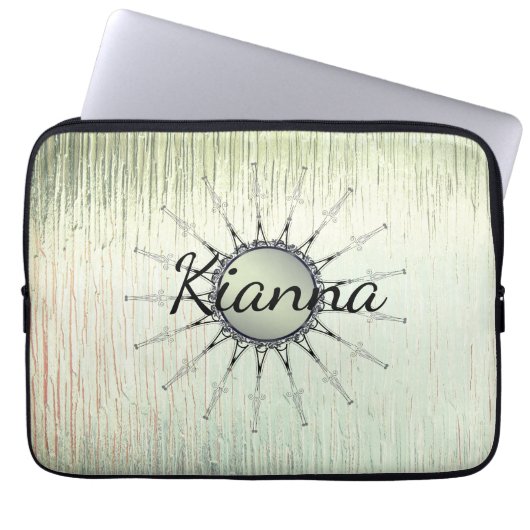 Vintag Mandala auf Minty Mattiert Glass Laptopschutzhülle (Vorderseite)