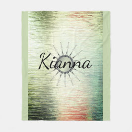 Vintag Mandala auf Ombre Green Personalisiert Fleecedecke