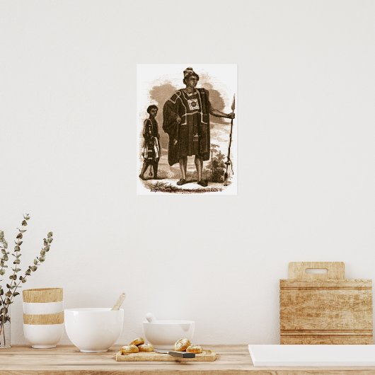 Vintag Mandingo Chef & Schwertträger Liberia Poster (Küche)