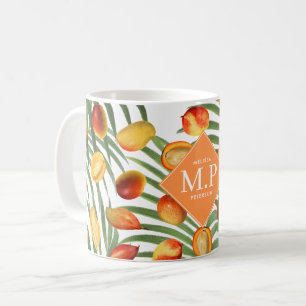Vintag Mango & Greenery Sommerfruchtmonogramm Kaffeetasse