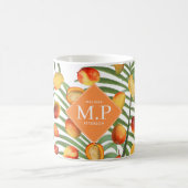 Vintag Mango & Greenery Sommerfruchtmonogramm Kaffeetasse (Mittel)