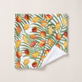 Vintag Mango & Greenery Sommerfruchtmuster Badhandtuch Set (Waschlappen)