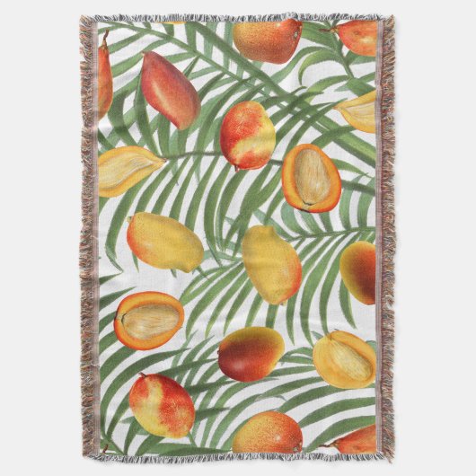 Vintag Mango & Greenery Sommerfruchtmuster Decke (Vorderseite Vertikal)